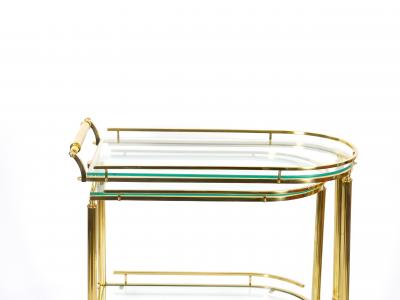 Midcentury Brass and Glass Italian Swing Out Bar Cart