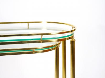 Midcentury Brass and Glass Italian Swing Out Bar Cart