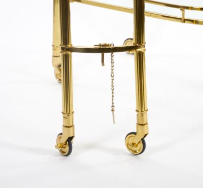 Midcentury Brass and Glass Italian Swing Out Bar Cart