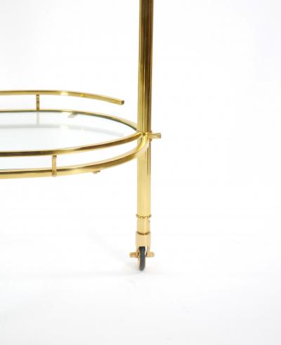 Midcentury Brass and Glass Italian Swing Out Bar Cart