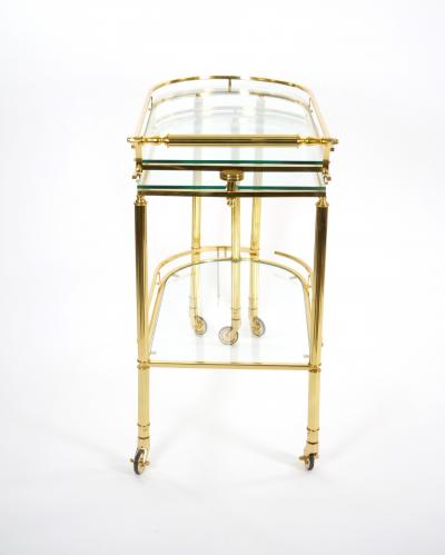 Midcentury Brass and Glass Italian Swing Out Bar Cart