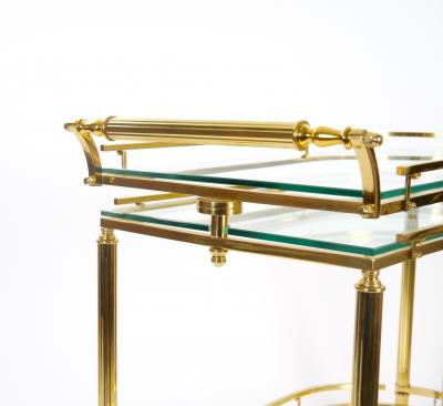 Midcentury Brass and Glass Italian Swing Out Bar Cart