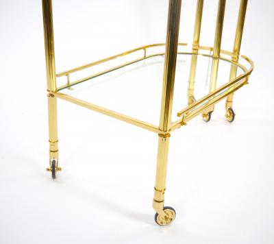 Midcentury Brass and Glass Italian Swing Out Bar Cart