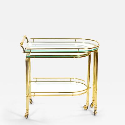 Midcentury Brass and Glass Italian Swing Out Bar Cart