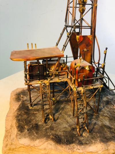 Midcentury Brutalist Oil Rig Tower Sculpture