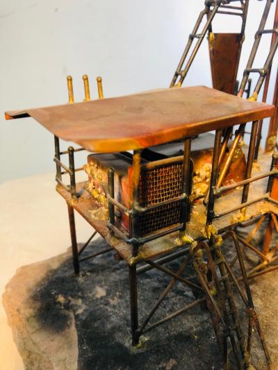 Midcentury Brutalist Oil Rig Tower Sculpture
