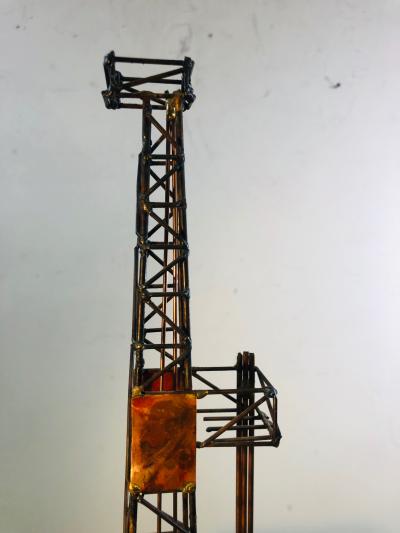 Midcentury Brutalist Oil Rig Tower Sculpture