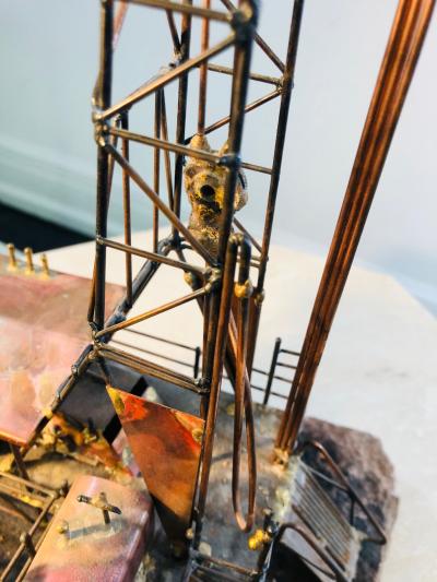 Midcentury Brutalist Oil Rig Tower Sculpture