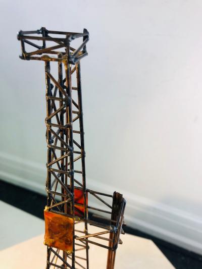 Midcentury Brutalist Oil Rig Tower Sculpture