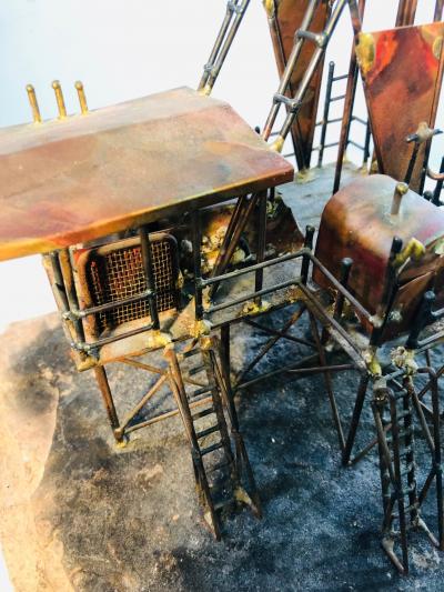 Midcentury Brutalist Oil Rig Tower Sculpture