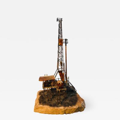 Midcentury Brutalist Oil Rig Tower Sculpture