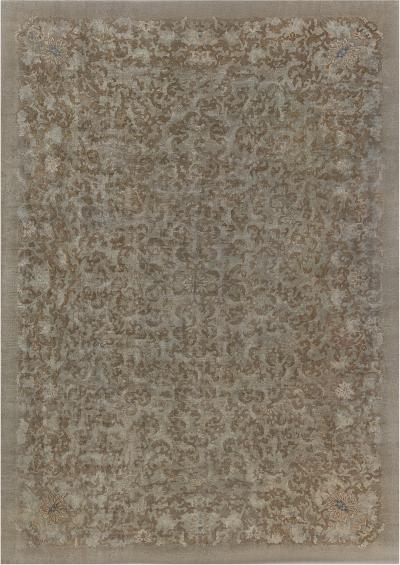 Midcentury Chinese Brown Handmade Wool Rug