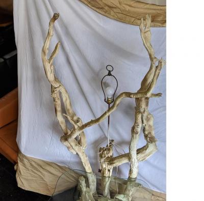 Midcentury Drift Wood Standing Table Lamp