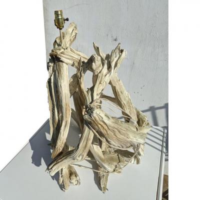 Midcentury Drift Wood Standing Table Lamp