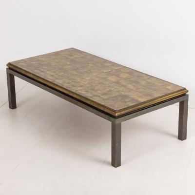 Midcentury French Maison Jansen Bronze and glomis Coffee Table