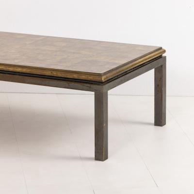 Midcentury French Maison Jansen Bronze and glomis Coffee Table