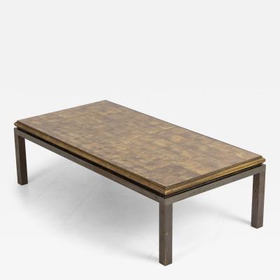 Midcentury French Maison Jansen Bronze and glomis Coffee Table