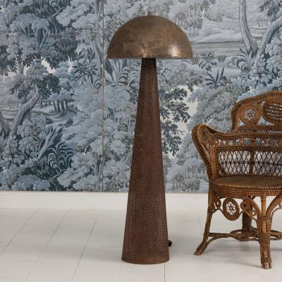 Midcentury French Rigitulle Tole Floor Lamp in the Manner of Mathieu Mat got
