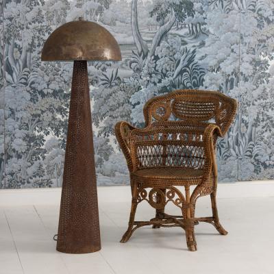 Midcentury French Rigitulle Tole Floor Lamp in the Manner of Mathieu Mat got