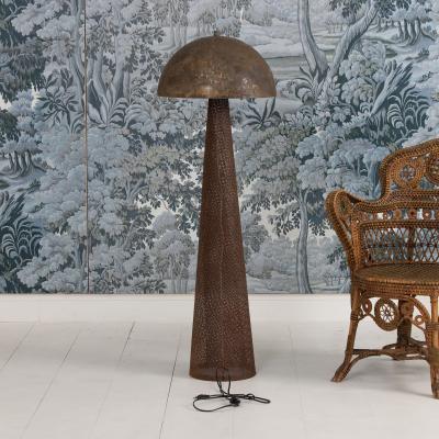 Midcentury French Rigitulle Tole Floor Lamp in the Manner of Mathieu Mat got