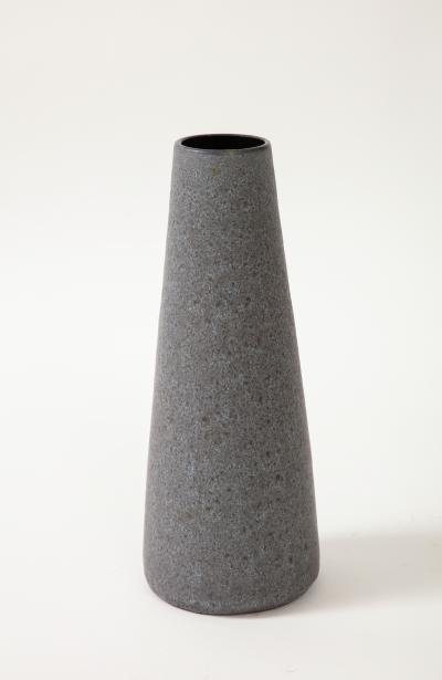 Midcentury Grey and Black Cylindrical Lava Glazed Vase