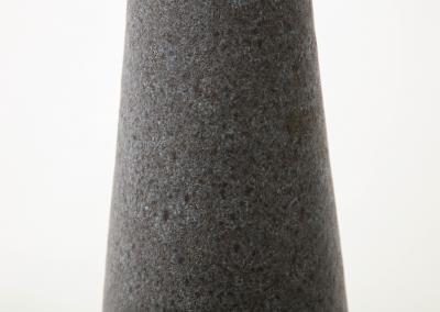 Midcentury Grey and Black Cylindrical Lava Glazed Vase