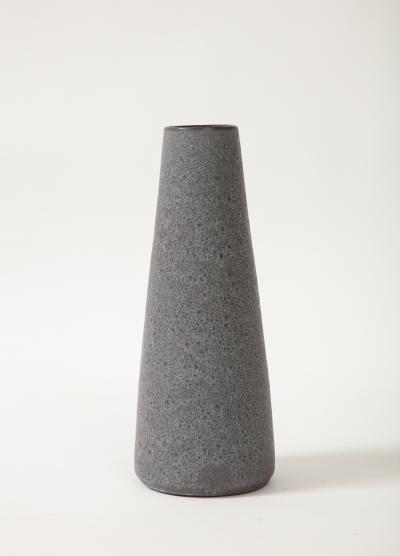 Midcentury Grey and Black Cylindrical Lava Glazed Vase