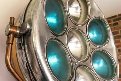 Midcentury Industrial Aluminium Surgeons Operating Theatre Floor Lamp