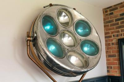 Midcentury Industrial Aluminium Surgeons Operating Theatre Floor Lamp