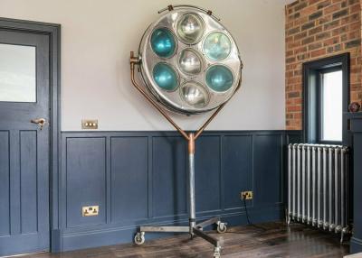 Midcentury Industrial Aluminium Surgeons Operating Theatre Floor Lamp