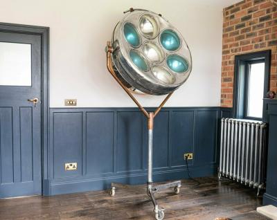 Midcentury Industrial Aluminium Surgeons Operating Theatre Floor Lamp