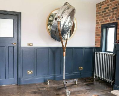 Midcentury Industrial Aluminium Surgeons Operating Theatre Floor Lamp