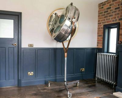 Midcentury Industrial Aluminium Surgeons Operating Theatre Floor Lamp