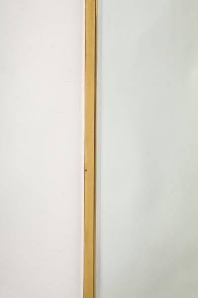 Midcentury Italian Large Arch Shaped Brass Beveled Wall Mirror