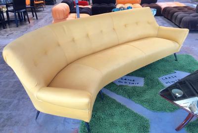 Midcentury Italian Large Curved Sofa 1950s