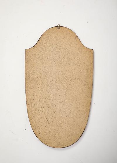 Midcentury Italian Large Shield Shaped Beaded Brass Mirror