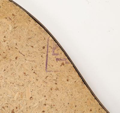 Midcentury Italian Large Shield Shaped Beaded Brass Mirror