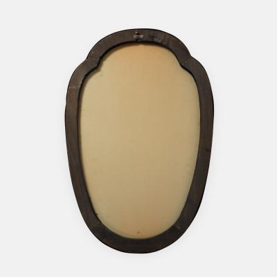 Midcentury Italian Large Shield Shaped Beaded Brass Wall Mirror