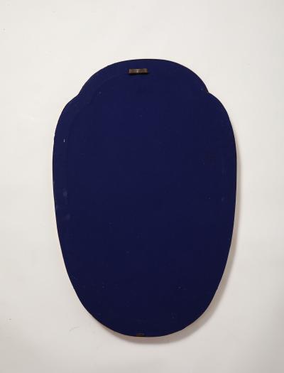 Midcentury Italian Large Shield Shaped Brass Wall Mirror