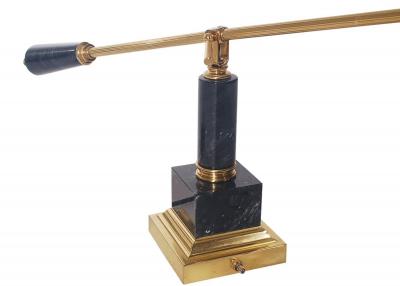 Midcentury Italian Modern Brass and Black Marble Desk or Table Lamp