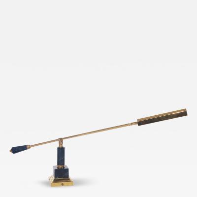 Midcentury Italian Modern Brass and Black Marble Desk or Table Lamp