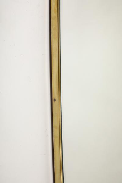 Midcentury Italian Modernist Large Shaped Brass Beveled Wall Mirror