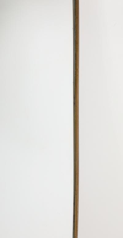 Midcentury Italian Modernist Pair of Large Scale Shaped Brass Mirrors