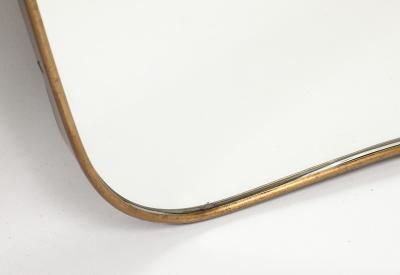 Midcentury Italian Modernist Pair of Large Scale Shaped Brass Mirrors