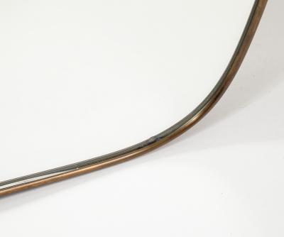 Midcentury Italian Modernist Pair of Large Scale Shaped Brass Mirrors