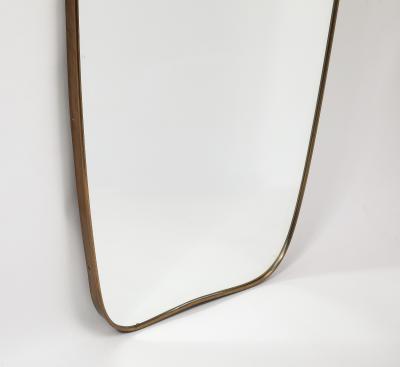 Midcentury Italian Modernist Pair of Large Scale Shaped Brass Mirrors