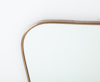 Midcentury Italian Modernist Pair of Large Shaped Brass Mirrors