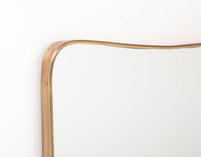 Midcentury Italian Modernist Pair of Shaped Brass Mirrors