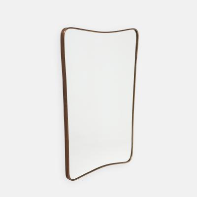 Midcentury Italian Modernist Shaped Brass Mirror