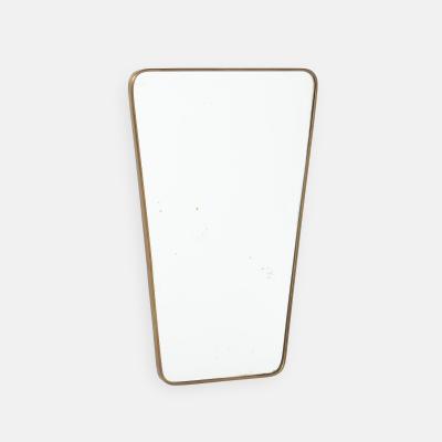 Midcentury Italian Modernist Shaped Brass Wall Mirror